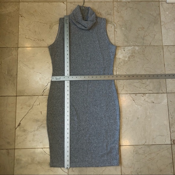 Bodycon dress sleeveless T-neck, heather gray, SzS - Picture 6 of 6